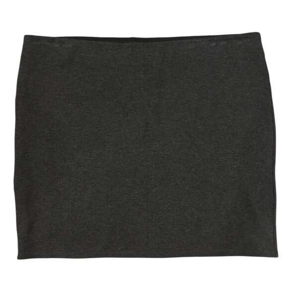 LOFT Charcoal Gray Knit Skirt | Size‎ XL Pull-On Mini Rayon Blend - Picture 1 of 4